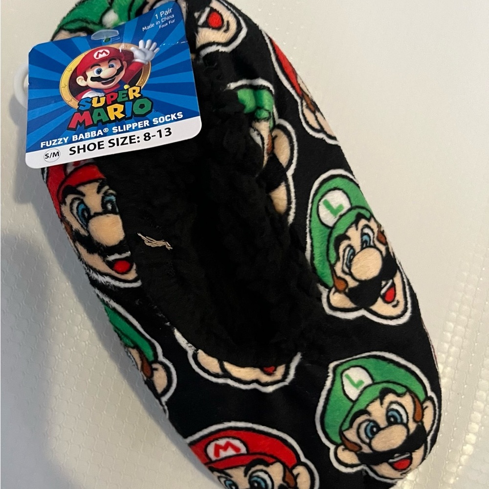 Super Mario Kids Slippers Size 8-13